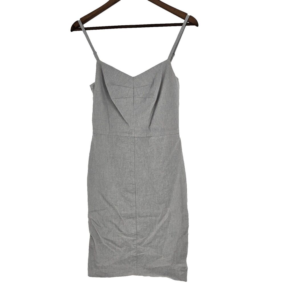 Banana Republic Grey Dress 4 Tall Sheath Cocktail Minimlaist Lined Capsule
